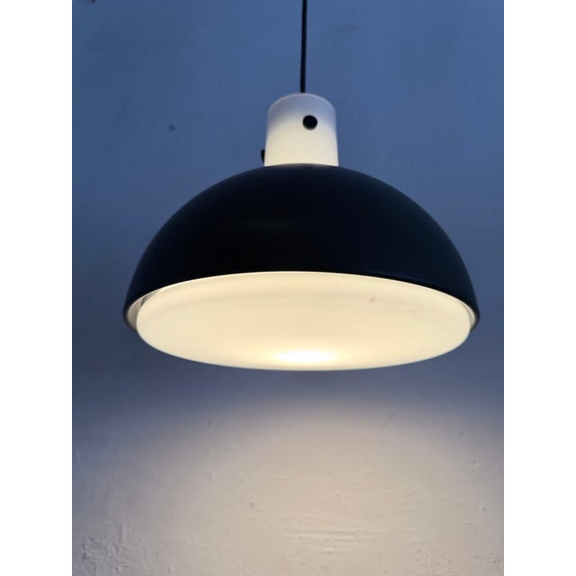 Mid-Century Modern Space Age Glass and Metal Pendant Lamp from Glashütte Limburg, 1970s For Sale - Image 3 of 13