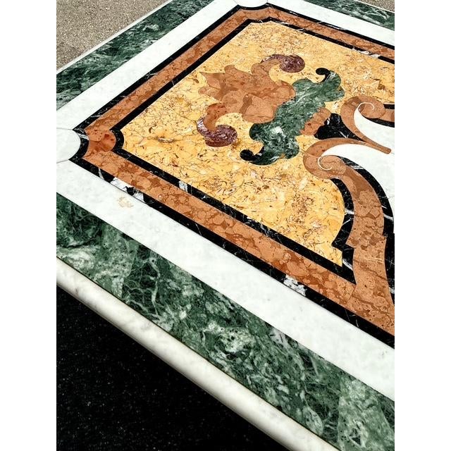 Vintage Italian Pietra Dura Inlay Marble Dining Table For Sale - Image 9 of 13