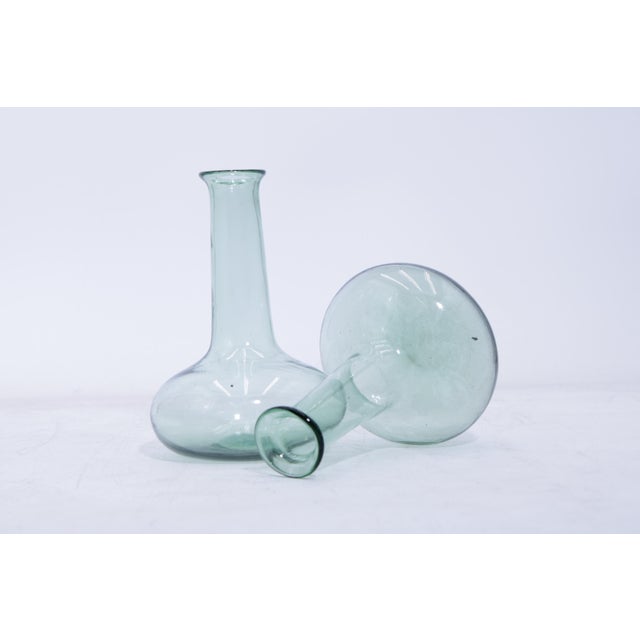 Traditional Antique Pair of Hand Blown Glass Bottle Vases For Sale - Image 3 of 13