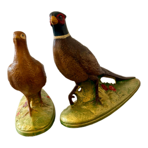 Large Hand-Painted Pheasant Pair