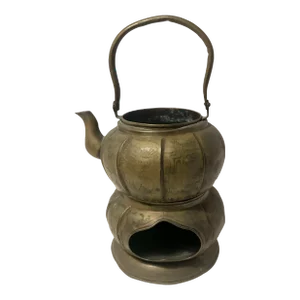 Vintage Qing Dynasty Chinese Hand-Hammered Copper Tea Kettle