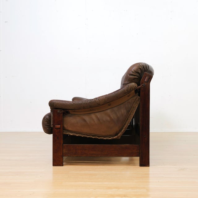 Animal Skin 1970s Danish Brown Leather Tufted Sofa For Sale - Image 7 of 18