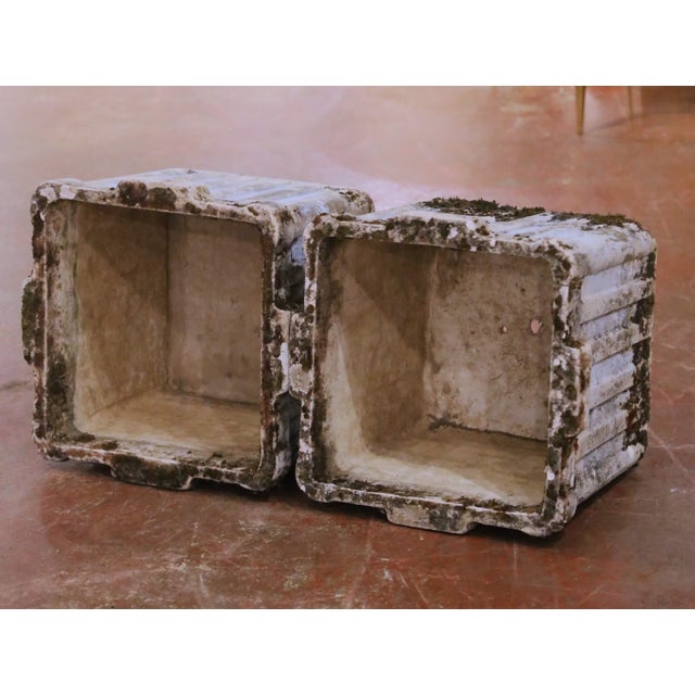 Pair of 19th Century French Normandy Cast Stone Garden Planters For Sale - Image 9 of 11