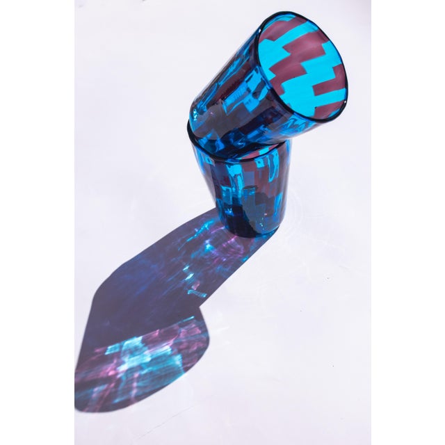 Blue Ribes Collectable Glasses by Mariana Iskra, Set of 6 For Sale - Image 8 of 18