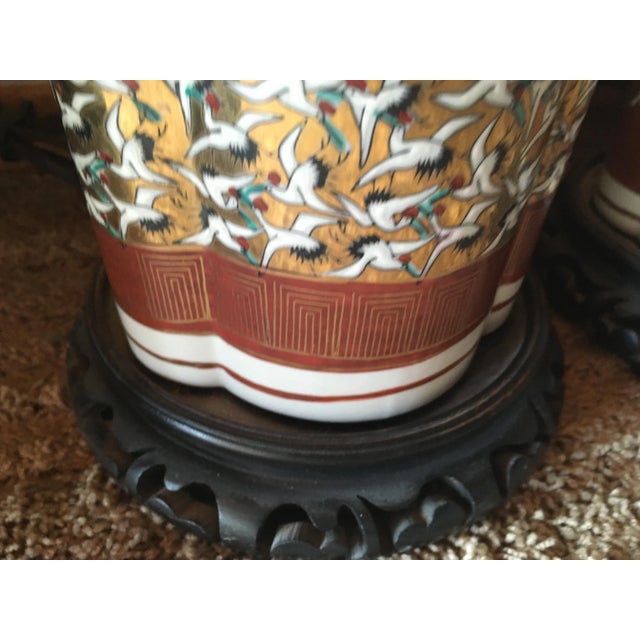 1930's Hand Painted Cream & Gilt Gold Ceramic Lamps Decorated With Rabbit & Elephant Carvings For Sale - Image 4 of 13