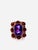 Purple Bochic Capri Vintage Amethyst & Rose Garnet Ring in 18K Gold & Silver For Sale - Image 8 of 11