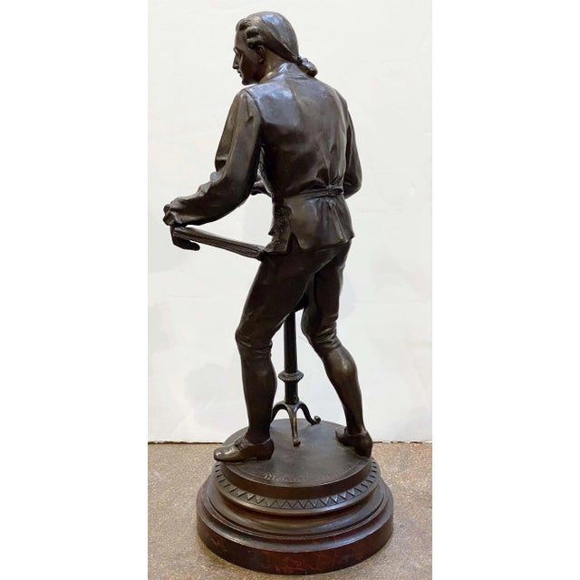 Large French Bronze Spelter Figure of an Artist, After Mathurin Moreau For Sale - Image 11 of 13