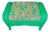 Vintage Henry Link Style Palm Beach Green Wicker Bench With Lilly Pulitzer Cushion For Sale