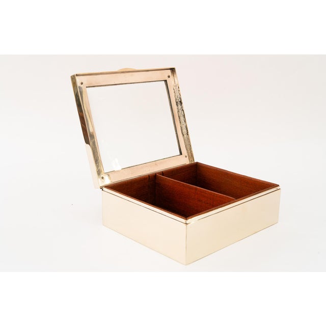Vintage Brass Cigar Box, 1920s For Sale - Image 9 of 13