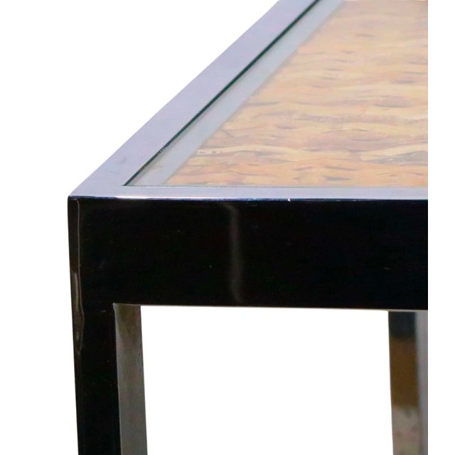 Mid Century Chrome Wicker and Glass Side End Table C. 1970's For Sale - Image 9 of 12