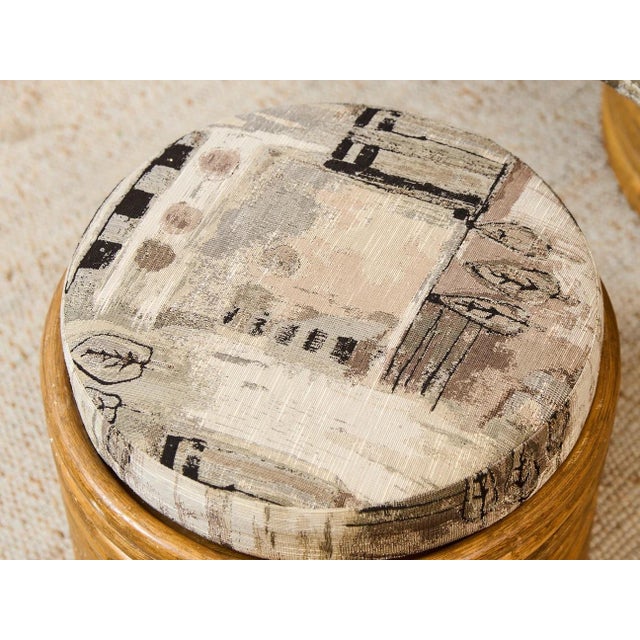 Chocolate Bamboo Vintage Chair and Ottoman For Sale - Image 8 of 12
