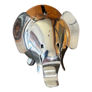 Mid 20th Century Napier Silver Elephant Coin Bank For Sale