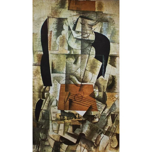 1940s After Georges Braque "Woman With the Guitar" First Edition Period Swiss Offset Lithograph For Sale In Dallas - Image 6 of 8
