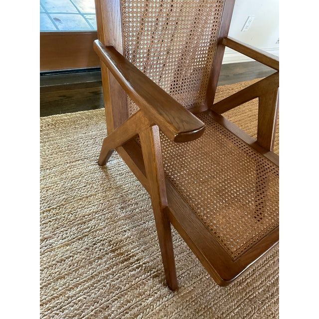 Mid-Century Modern Hollywood at Home Chandigarh Chair With Penny Morrison Linen Cushion For Sale - Image 3 of 5
