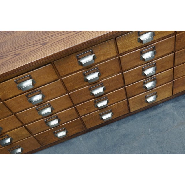 Mid-20th Century German Industrial Oak Apothecary Cabinet For Sale - Image 5 of 15