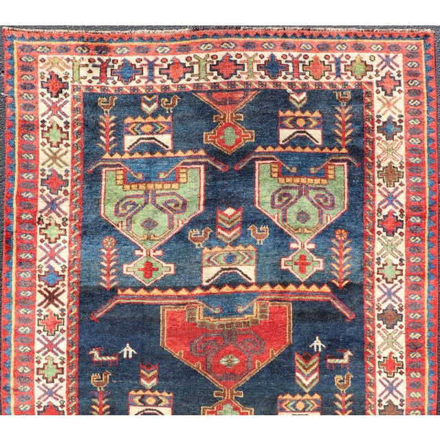 Colorful Antique Persian Lori Rug With All-Over Geometric Tribal Design 4'9 X 8'6 For Sale - Image 4 of 14