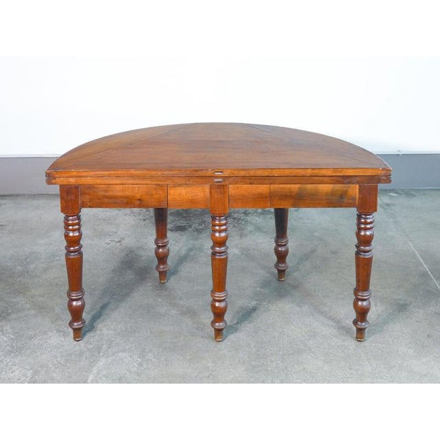 Half-Moon Opening Console Table in Walnut, 1800 For Sale - Image 18 of 18