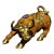 Vintage Cloisonne Enamel Bull Figurine – 9.8" Yellow Ground Gilt Ox Sculpture For Sale