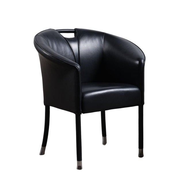 Wittmann Vintage Auretta Leather Chairs by Paolo Piva for Wittmann, 1980s, Set of 6 For Sale - Image 4 of 5