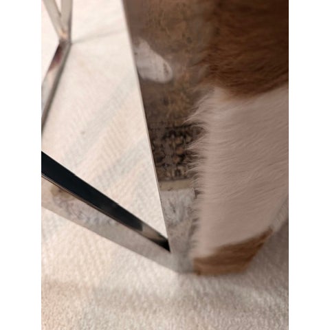 Original Cowhide Leather Ottoman or Coffee Table For Sale - Image 6 of 7
