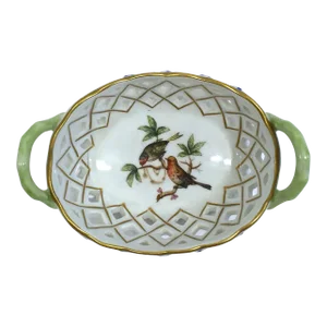 Herend Pierced Wildbird & Floral Dish
