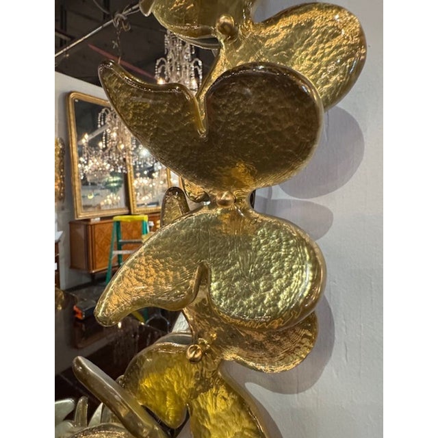 Early 21st Century Decorative Butterfly Mirror Made of Gold Murano Glass For Sale - Image 5 of 5