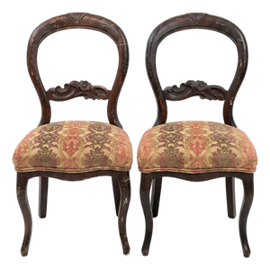 Carved Victorian Side Chairs (Set of 2)