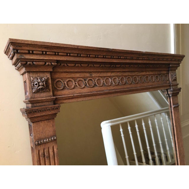 French Renaissance Style Mirror in Oak, 1870s For Sale - Image 3 of 13