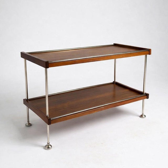 Vintage Teak & Chrome Drinks Cart For Sale - Image 9 of 9