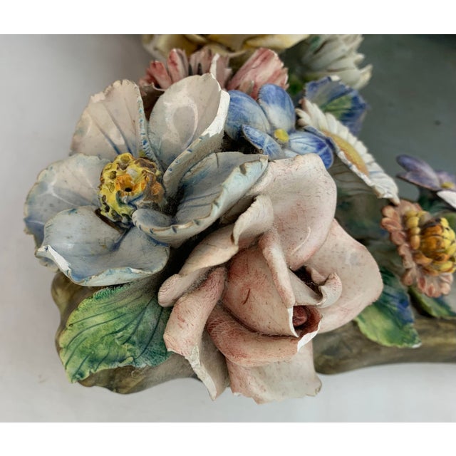 Traditional 1970s Italian Painted Ceramic Mirror For Sale - Image 3 of 12