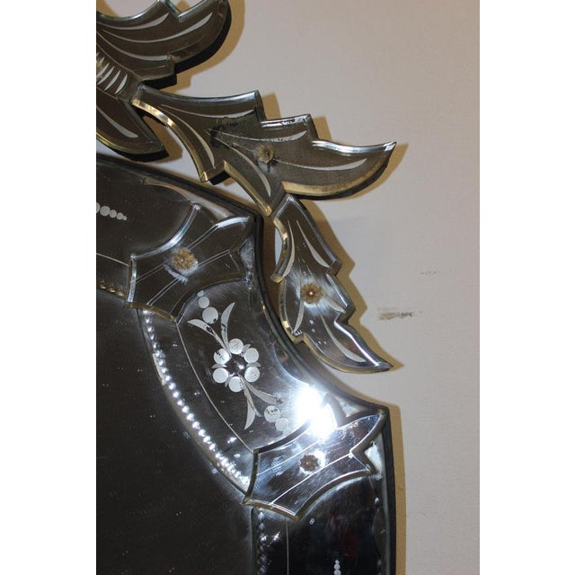 Silver Venice Mirror with Flower Decor, 1950s For Sale - Image 8 of 9