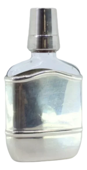 Silver Perfume Bottle with Glass Rim and Core