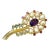 Bochic “Orient” Amethyst, Topaz, Pearl & Ruby Brooch Set in 18k Gold & Silver For Sale