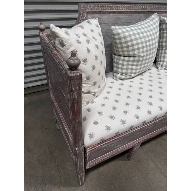 Greige 19th Century Swedish Gustavian Style Sofa For Sale - Image 8 of 9