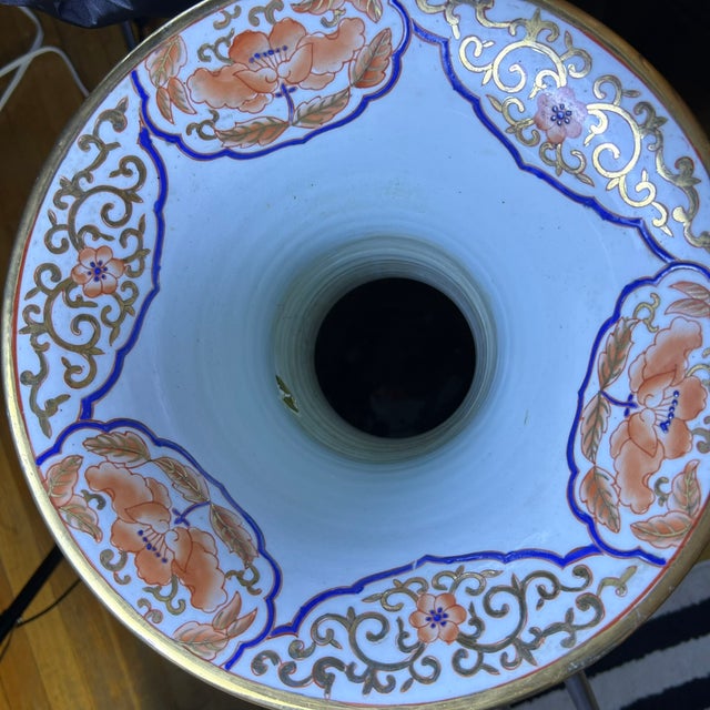 Tall Floor Baluster Form Chinese Porcelain Vase Pair, Chinoiserie 33" For Sale In Boston - Image 6 of 12