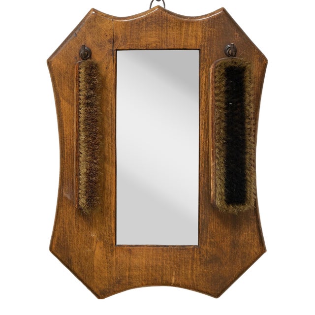 Antique Mirror and Brushes For Sale