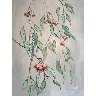 Hanging Eucalyptus Acrylic Still Life Original For Sale