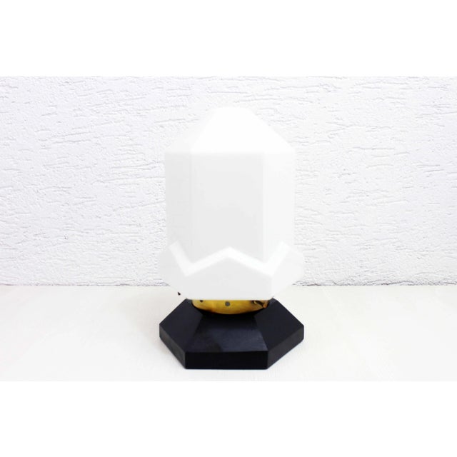 Art Deco Lamp in Wood and Opal Glass, 1930s For Sale - Image 10 of 10