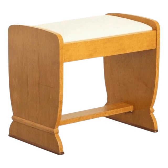 British Art Deco Birdseye Maple Dressing Stool, 1930 For Sale
