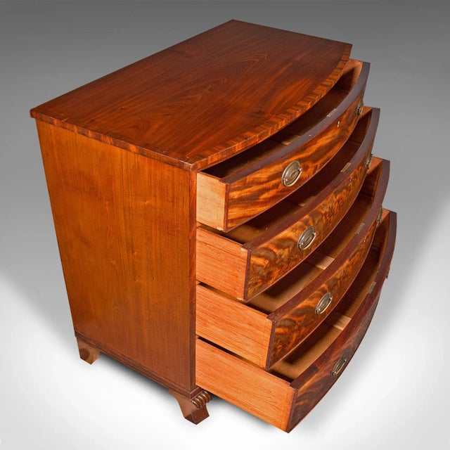 Brown 1860's Large Antique Bow Front Chest of Drawers For Sale - Image 8 of 12