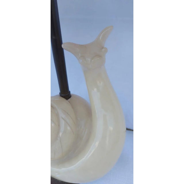 Beige Vintage Alabaster Table Lamps with Snail Design, Set of 2 For Sale - Image 8 of 12