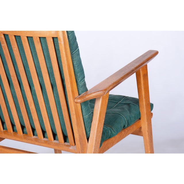 Oak Armchair attributed to Jan Vanek, Czechia, 1950s For Sale - Image 6 of 9