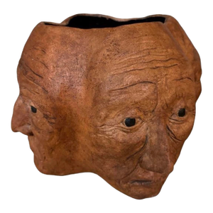 1980s Itty Bitty Lakes Studio Native American Faces Pot by Artist Robert Parker