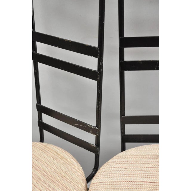 Vintage Arthur Umanoff Wrought Iron Ladder Back MCM Dining Chairs - Set of 4 For Sale - Image 12 of 18