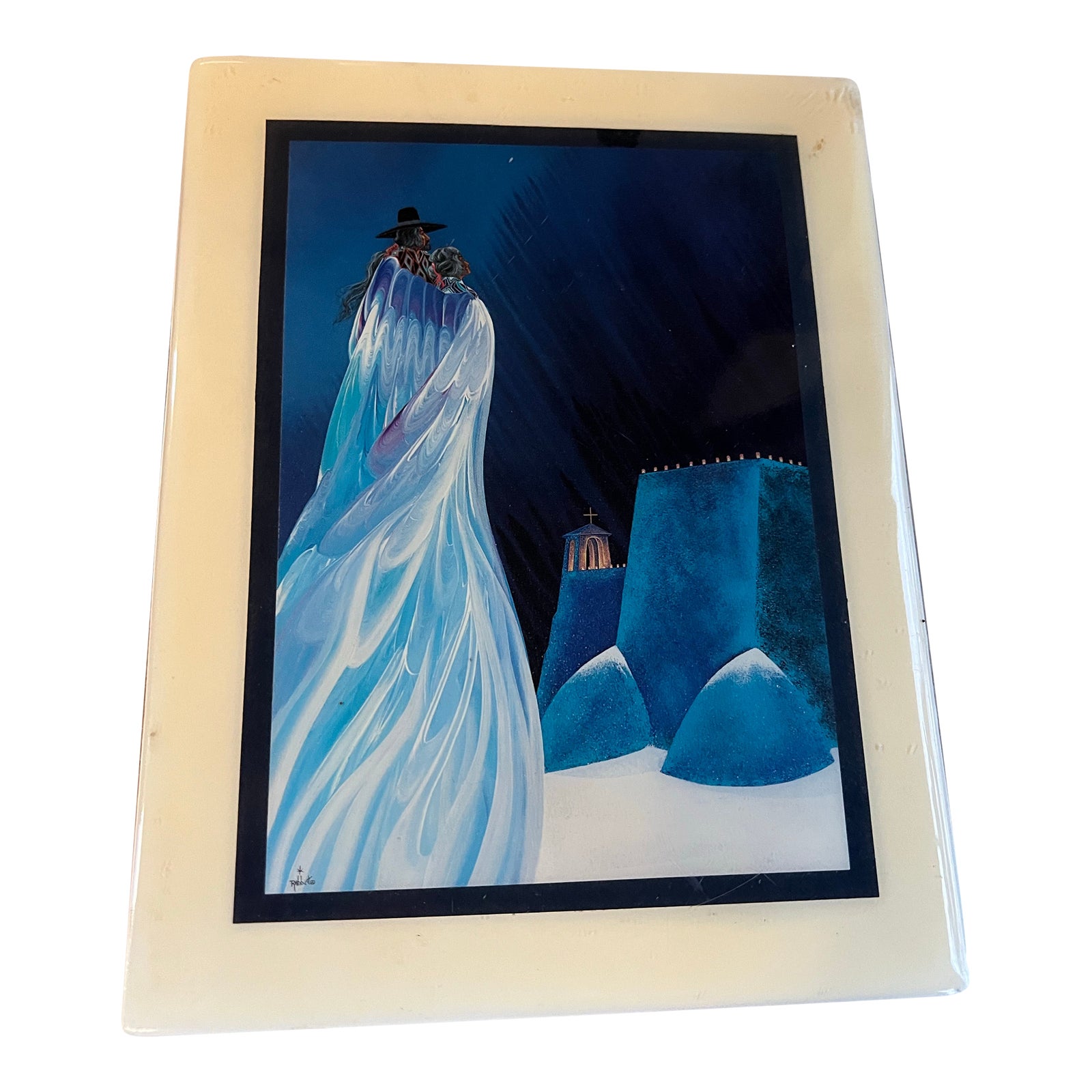 Bill Rabbit Blue Ceramic Trivet | Chairish