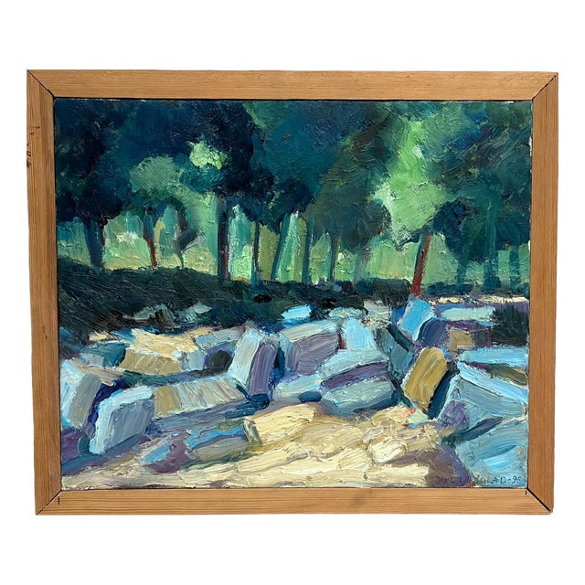 Jarl Lindblad, Landscape Composition, 1998, Oil on Canvas, Framed For Sale