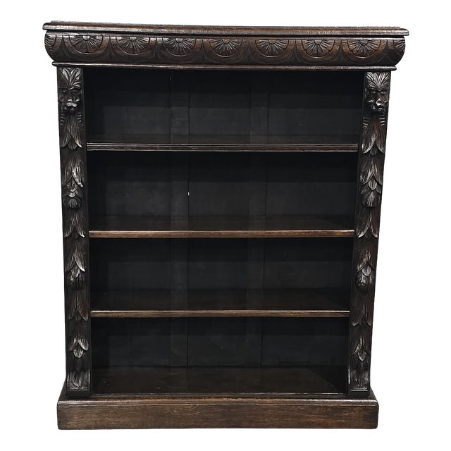 Adjustable Oak Open Library Bookcase, 1880s For Sale