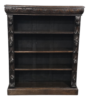 Adjustable Oak Open Library Bookcase, 1880s