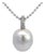 South Sea Pearl & Diamond Pendant Necklace in 18k White Gold, Gia For Sale