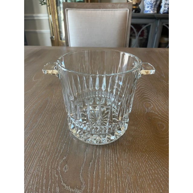Vintage Villeneuve pattern by CRISTAL D'ARQUES-DURAND Ice bucket with tab handles blown glass Marked France at the bottom...